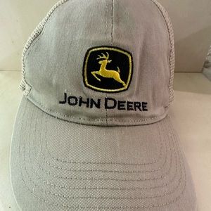 John Deere trucker mesh adjustable tan black yellow hat